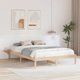 Bed Frame Natural 140 x 200 cm Solid Pine Wood 873187