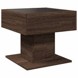 Coffee Table with LED Brown Oak 50x50x45 cm Engineered Wood 847531