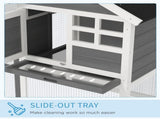 Rabbit Hutch Outdoor Wooden Guinea Pig Hutch Rabbit Run Bunny Cage Small Animal House Pull-Out Tray, T3398P350029