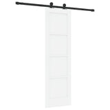 Sliding Door 61 x 198.5 cm Engineered Wood White and Black 3449992