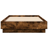 Bed Frame with LED Smoked Oak 80 x 200 cm Engineered Wood 8009005