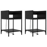 Bedside Cabinet 2 pcs Black Oak 40 x 40 x 61 cm Engineered Wood 859471