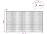 Gabion with 5 mm Wire and 5x5 cm Mesh 200x10x150 cm 3463990