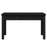 Garden Bench Black Solid Pine Wood Compact Sturdy Garden Bench 824001