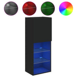 TV Cabinet with LED Lights Black 40.5x30x102 cm 837058