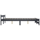 Bed Frame without Mattress Dark Grey Solid Pine Wood 120x200 cm 322021