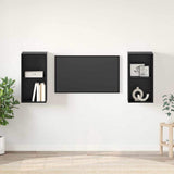 TV Cabinet Set 2 pcs Black Oak 37 x 37 x 72 cm Engineered Wood 3393556