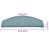 Stair Mats 30 pcs 65x24x4 cm Sea Blue Half Round Large 3365758