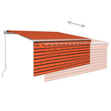 Manual Retractable Awning with Blind 3x2.5m Orange&Brown 3069260