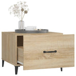 Coffee Table with Metal Legs 2 pcs Sonoma Oak 50x50x40 cm 812733