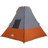 Tipi Tent with Roof Grey and Orange 383 x 338 x 217 cm Taffeta 42001168