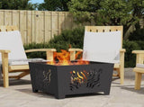 Fire Pit Black 60 x 60 x 40 cm Steel 858914