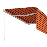 Manual Retractable Awning with Blind 3x2.5m Orange&Brown 3069260