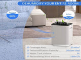 6000mL Portable Dehumidifier with 24H Timer, 3 Dehumidifying Modes, 20L/Day, for Home Laundry T3398P423069