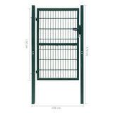 2D Fence Gate Green 100x120 cm 141749