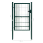 ZNTS 2D Fence Gate Green 106 x 170 cm 141749