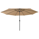 Garden Parasol with LED Lights 400 cm Taupe 312533