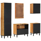 Bathroom Cabinet Set 5 pcs Natural 38 x 33 x 160 cm 3310015