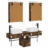 Bathroom Cabinet Set 5 pcs Smoked Oak 50 x 14.5 x 70 cm 3406315