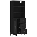 Highboard Black 69.5x34x180 cm Engineered Wood 3189518