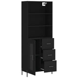 Highboard Black 69.5x34x180 cm Engineered Wood 3189518