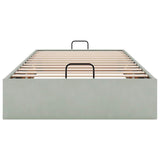 Ottoman Bed Frame No Mattress Light Grey Single Velvet 3310997