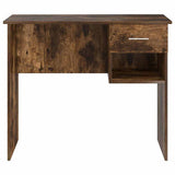 Desk with Drawer Smoked Oak 90 x 49 x 75 cm Engineered Wood 869270