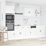 7 Piece Kitchen Cabinet Set Kalmar High Gloss White Engineered Wood 3314753