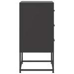 ZNTS Bedside Cabinets 2 pcs Black 36x39x78 cm Steel 846579