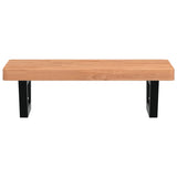 Basin Shelf Wall Mounted Steel and Solid Wood Beech 3302379