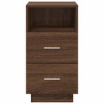 ZNTS Bedside Cabinet with 2 Drawers Brown Oak 36x36x68 cm 858590