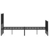 Metal Bed Frame without Mattress with Footboard Black 120x200cm 374453