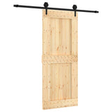 Sliding Door with Hardware Set 85x210 cm Solid Wood Pine 3203238