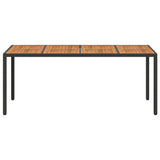 Garden Table Black 190 x 90 x 75 cm Poly Rattan 362551