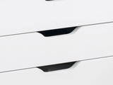 Seven-Drawer Filing Cabinet, with Wheels - White T3398P330433