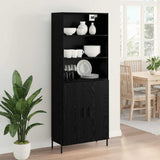 Highboard Black Oak 69.5 x 34 x 180 cm Engineered Wood 3416085