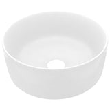 Luxury Wash Basin Round Matt White 40x15 cm Ceramic 147009