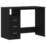 Desk with Drawers Black Oak 102x50x76 cm Engineered Wood 861993