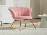 Velvet-Feel Lotus Petal Accent Chair - Pink T3398P344514