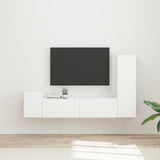 TV Cabinet Set Wall-mounted 4 pcs White Engineered Wood 3408997
