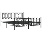 Metal Bed Frame without Mattress with Footboard Black 183x213cm 376151