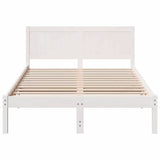 Bed Frame White 135 x 190 cm Solid Pine wood 872198
