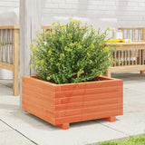 Garden Planter Wax Brown 50x50x26.5 cm Solid Wood Pine 847295