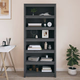 Book Cabinet Grey 80x35x183 cm Solid Wood Pine 821696