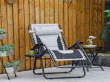 Zero Gravity Lounger Chair, Folding Reclining Patio Chair with Padded Seat, Cup Holder, Soft Cushion T3398P314103