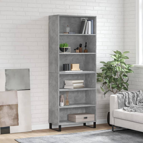 Highboard Concrete Grey 69.5x32.5x180 cm Engineered Wood 3189601