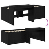 Kids'High Bed Frame with Desk Black 80 x 200 cm 3422644
