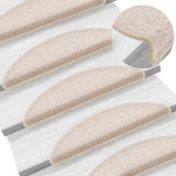 Stair Mats 30 pcs 56x17x3 cm Taupe Half Round 3365739