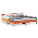Bed Frame without Mattress Wax Brown 180x200 cm Super King Solid Wood Pine 3216214