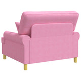 Armchair with Cushions Pink Fabric 42043515